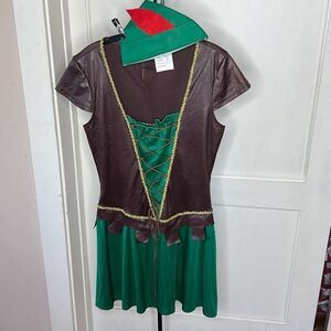 Dreamgirl Robin Hood Halloween Costume New 3 piece Princess Green Medium